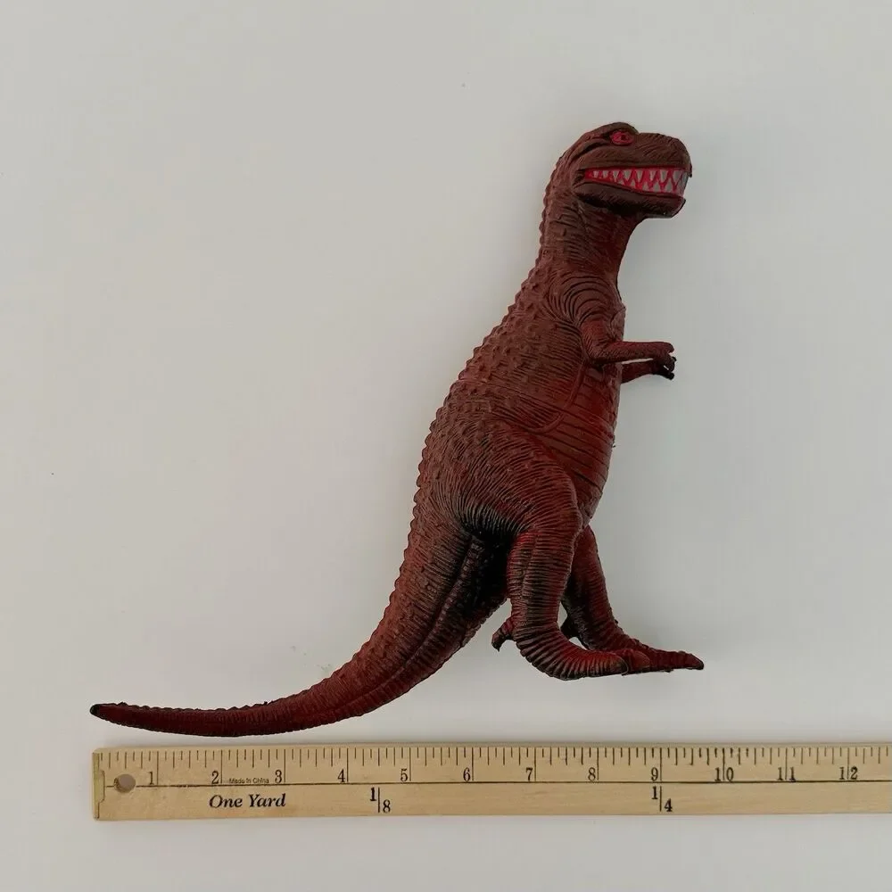 Lot of 4 Vintage Assorted Dinosaurs Plastic/Rubber Embossed - Up to 8.5